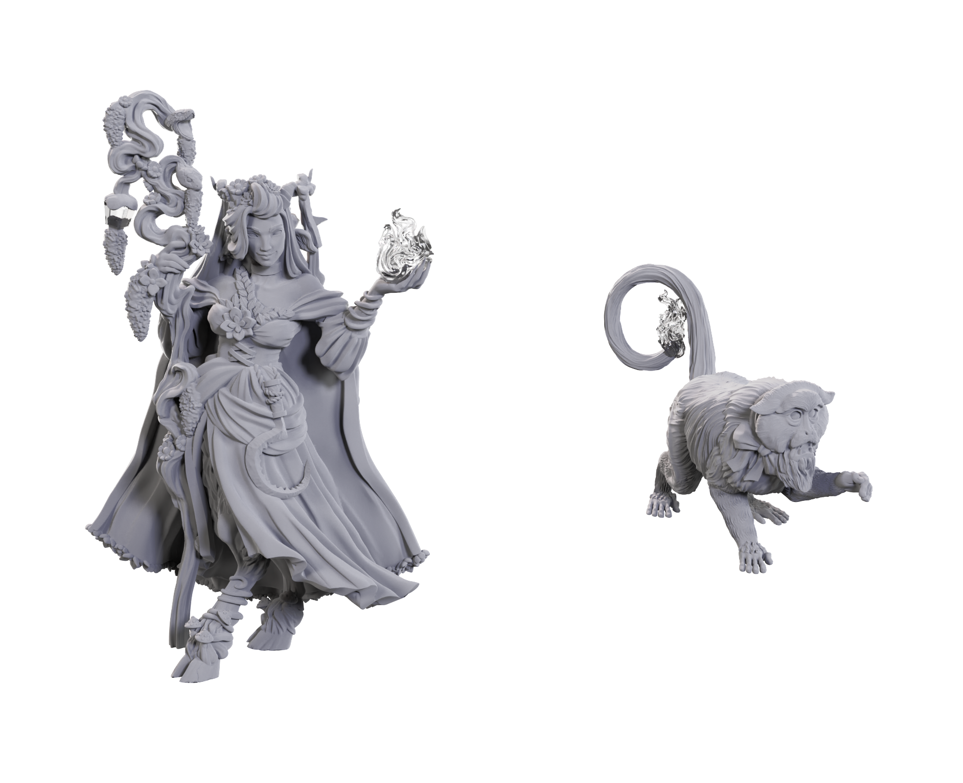 Critical Role Unpainted Minis: Fearne Calloway and Mister 