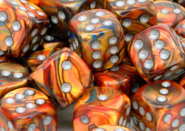 Chessex (27693): D6: 16mm: Lustrous: Gold/Silver 