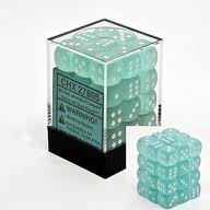 Chessex (27805): D6: 12mm: Frosted: Teal/White 