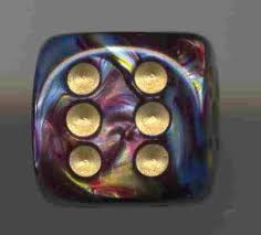 Chessex (27899): D6: 12mm: Lustrous: Shadow/Gold 