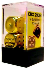 Chessex (29006): D6: 16mm: Gold-Plated (2) 