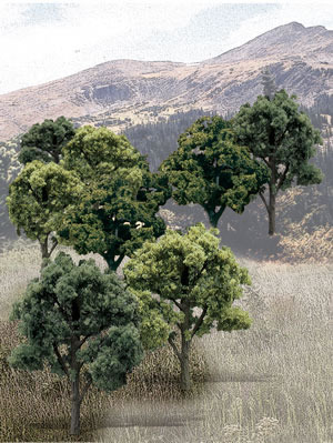Woodland Scenics: Ready Made Trees: Deciduous Green- 14 Trees 