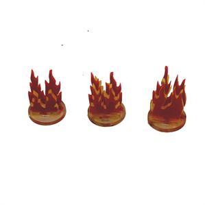 4Ground Miniatures: Tokens & Templates: 1 Fire Markers (A) (x3) 