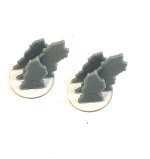 4Ground Miniatures: Tokens & Templates: 2 Diameter Smoke Markers (Grey) 