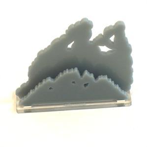 4Ground Miniatures: Tokens & Templates: 3 Linear Smoke Markers (Grey) 