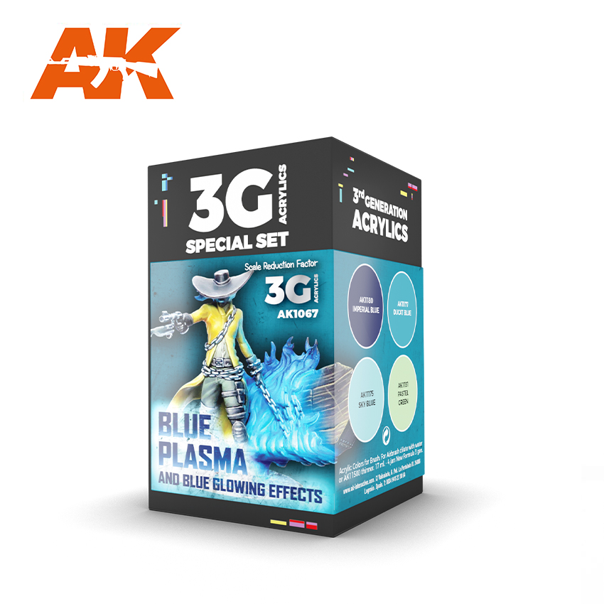 AK-Interactive 3G Wargame Color Set: Blue Plasma and Glowing Effects 