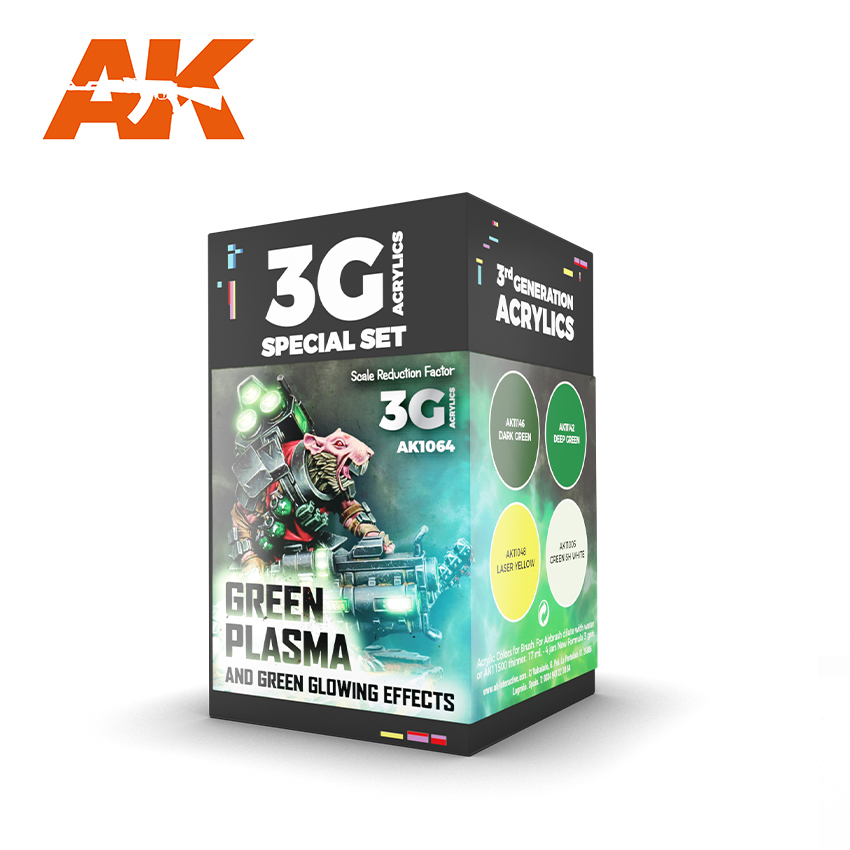 AK-Interactive 3G Wargame Color Set: Green Plasma and Glowing Effects 