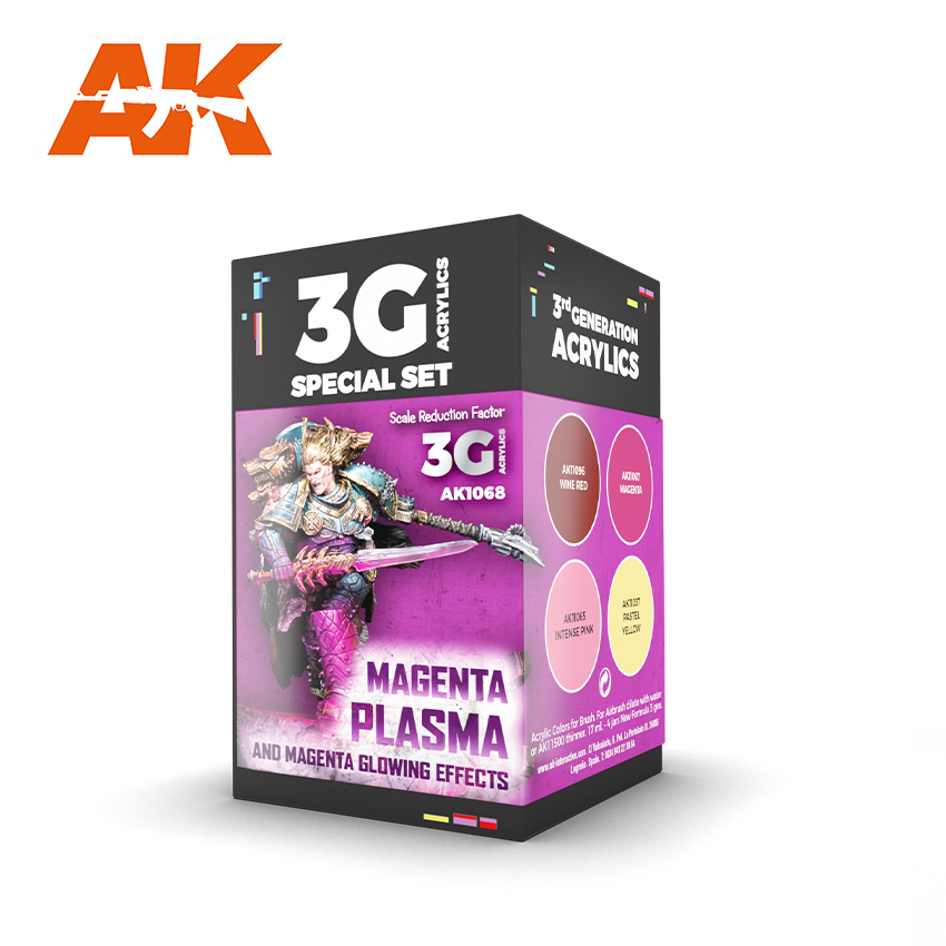 AK-Interactive 3G Wargame Color Set: Magenta Plasma and Glowing Effects 