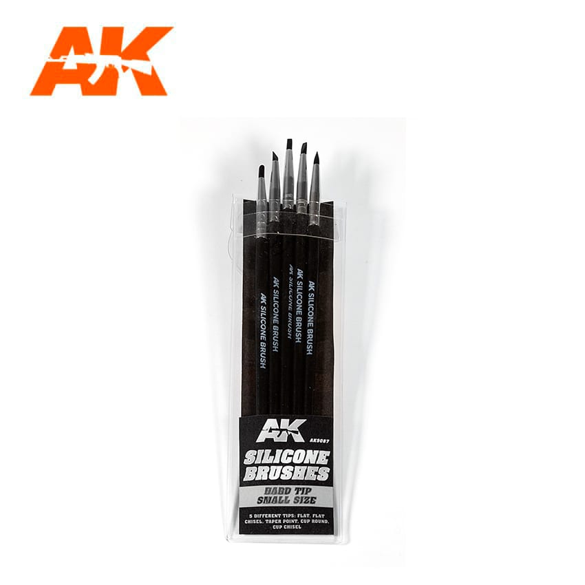 AK-Interactive Brushes: Silicone Brushes Hard Tip, Small - 5Pk  
