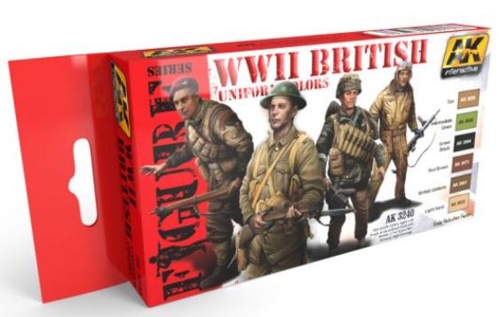 AK-Interactive Figure Series: Set- WWII British Uniform Colors 