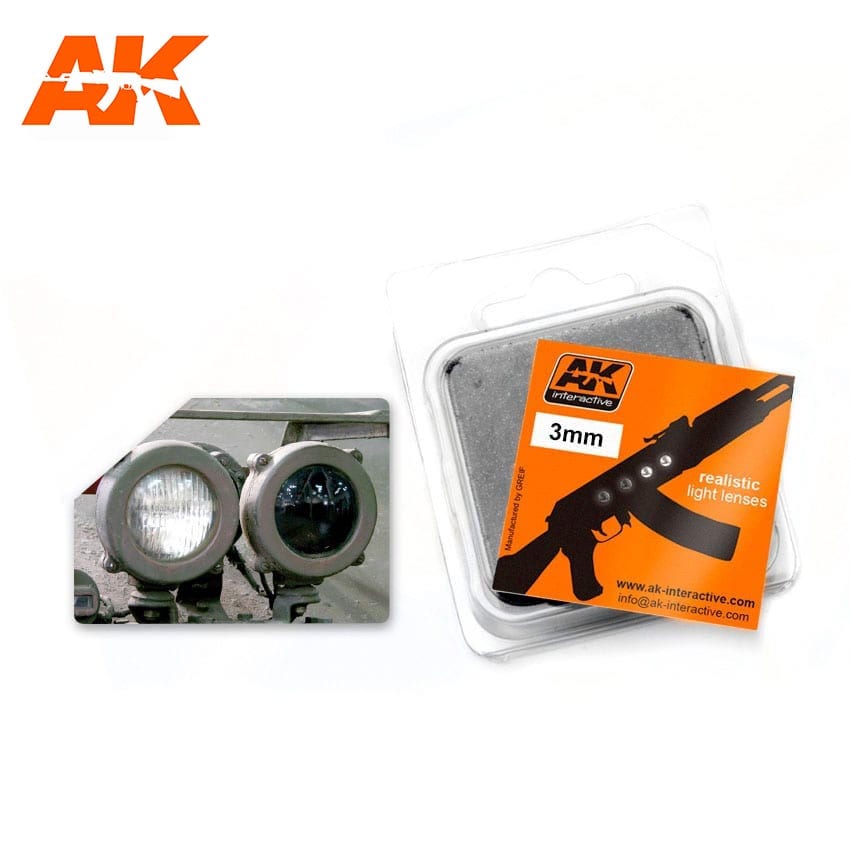 AK Interactive: Light Lenses- Black & White 3mm 