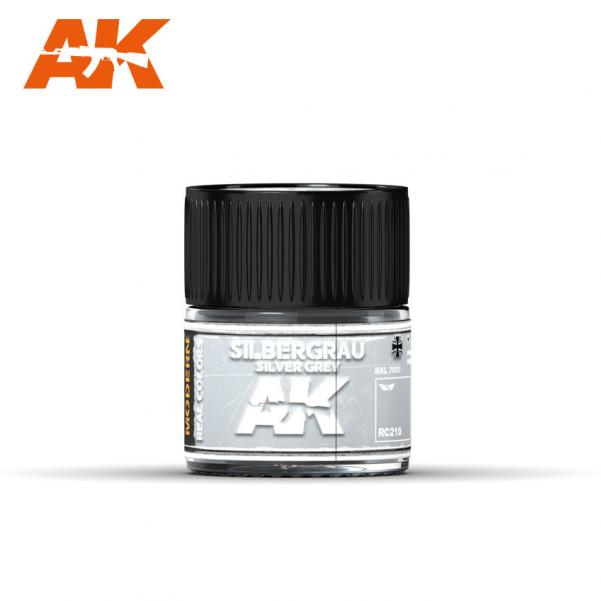 AK-Interactive Real Colors RC210: Silbergrau -Silver Grey RAL 7001 