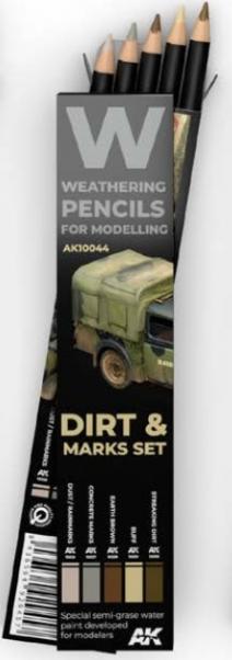 AK-Interactive Weathering Pencils: Dirt & Marks Set 