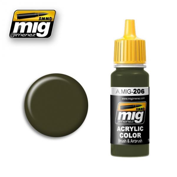 AMMO Acrylic Paint 206: FS 34079 (BS 641) Federal Standard Dark Green 