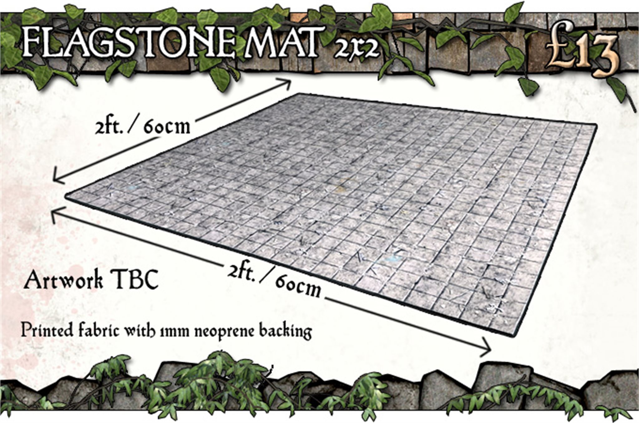 Battle Systems: Gaming Mat: Flagstone Floor (2 x 2) 