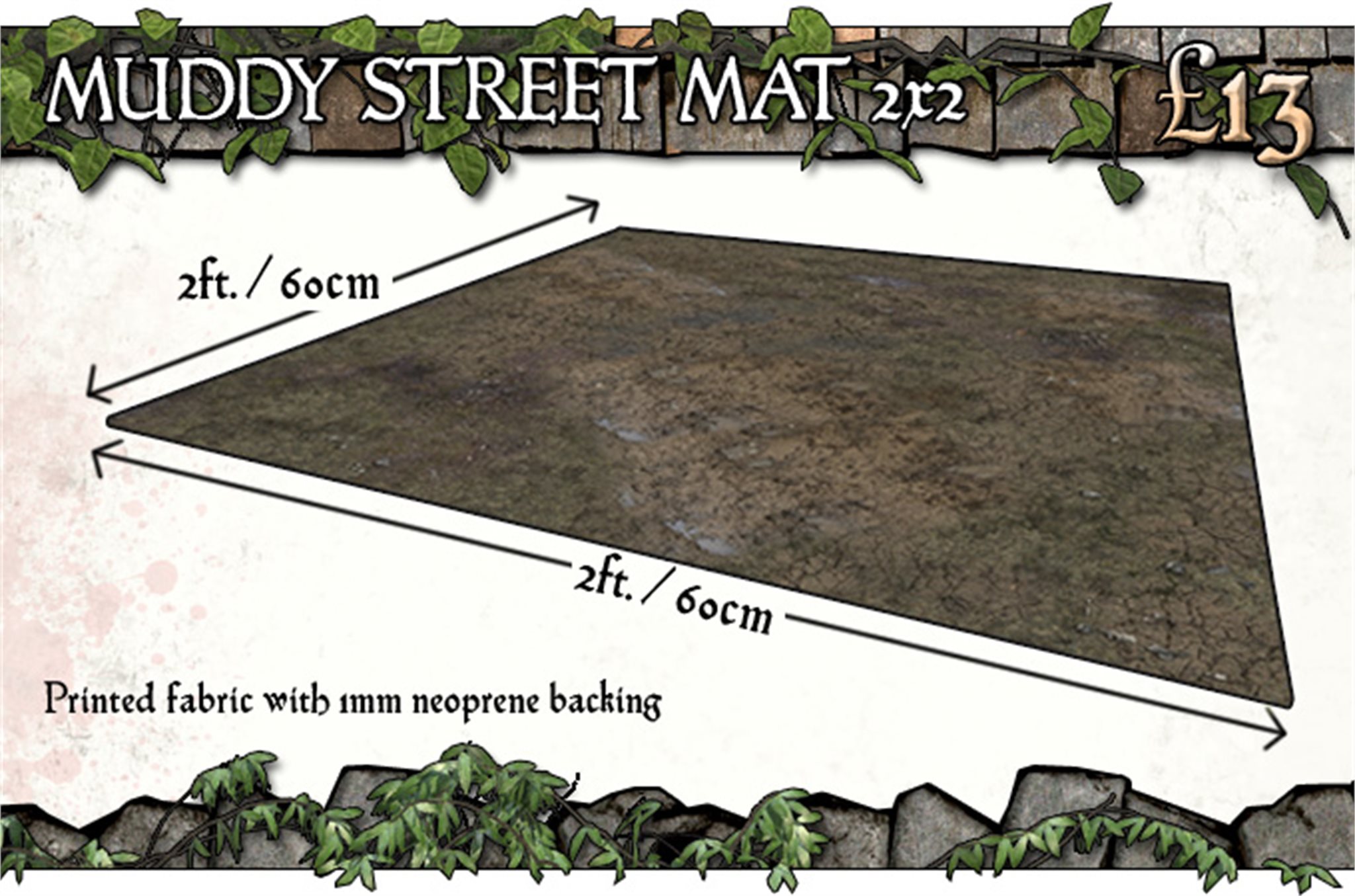 Battle Systems: Gaming Mat: Muddy Streets (2 x 2) 