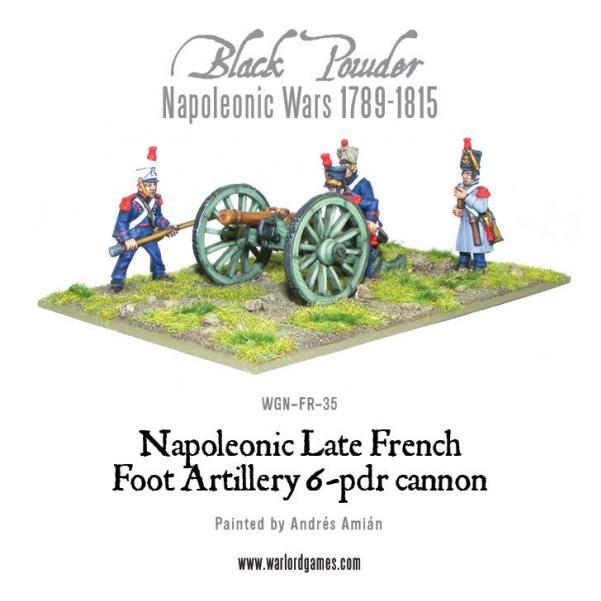 Black Powder Napoleonic Wars: Napoleonic Late French Foot Artillery 6-pdr Cannon 