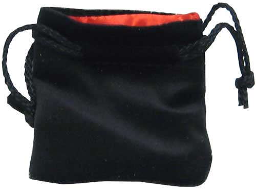 Black Velvet Dice Bag (3.75x4"): Black/ Red 