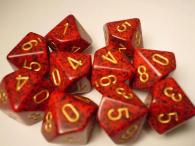 Chessex (25134): D10: Speckled: Golden Strawberry 