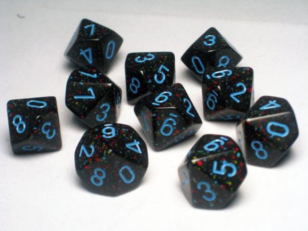 Chessex (25138): D10: Speckled: Blue Stars 
