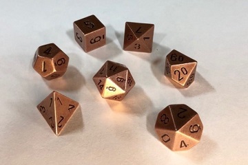 Chessex (27024): Polyhedral 7 Die Set: Metal: Copper 