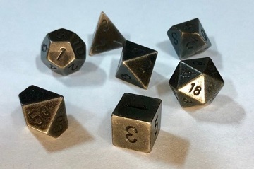 Chessex (27028): Polyhedral 7 Die Set: Metal: Dark Metal 