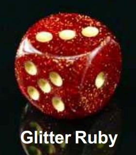 Chessex (27504): Polyhedral 7-Die Set: Glitter: Ruby/Gold 