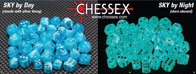 Chessex (27566): Luminary 7-Die Set: Sky with Silver 