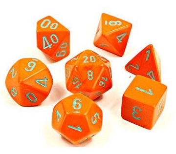 Chessex (30038): Polyhedral Heavy 7-Die Set: Orange/Turquoise 