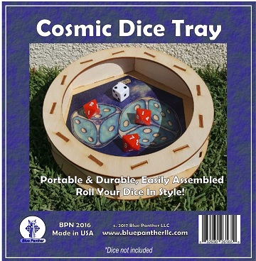 Circular Wooden Dice Tray: Cosmic 