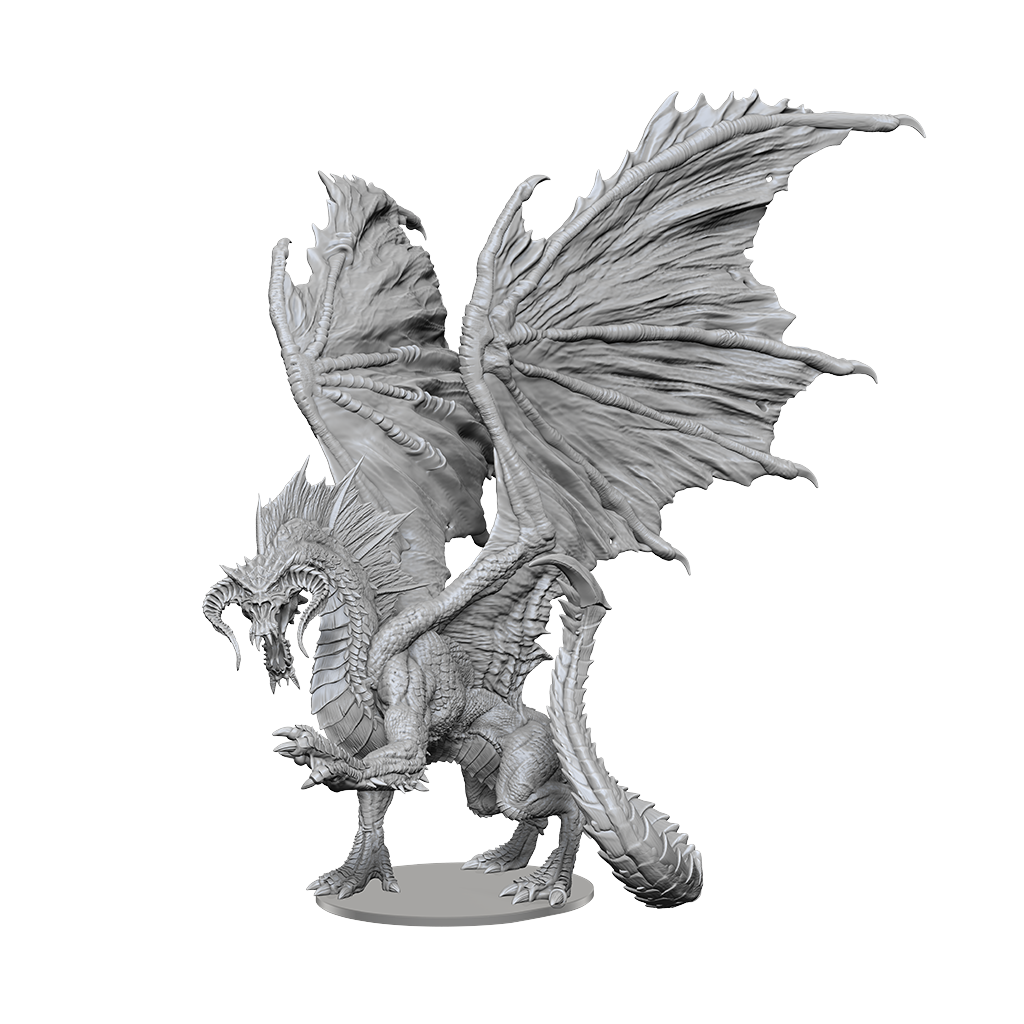 D&D Icons of the Realms: Unpainted Adult Black Dragon 
