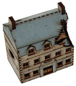 4Ground Miniatures: 15mm Pre-Painted: European Buildings: Damaged Grand Stone Hotel
