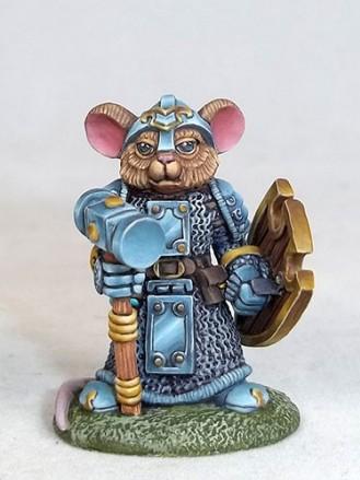 Dark Sword Miniatures: Critter Kingdoms- Mouse Cleric with Warhammer & Shield 