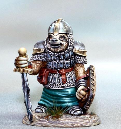 Dark Sword Miniatures: Critter Kingdoms- Sloth Warrior with Sword and Shield 