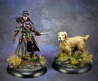 Dark Sword Miniatures: Visions in Fantasy: Michael the Crow Rogue and Kya 