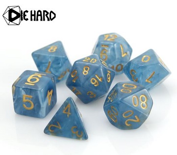 Die Hard: Poly RPG Dice Set: Sapphire With Gold 