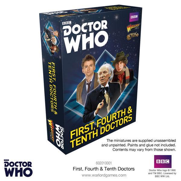 Doctor Who Miniatures: First, Fourth and Tenth Doctors 