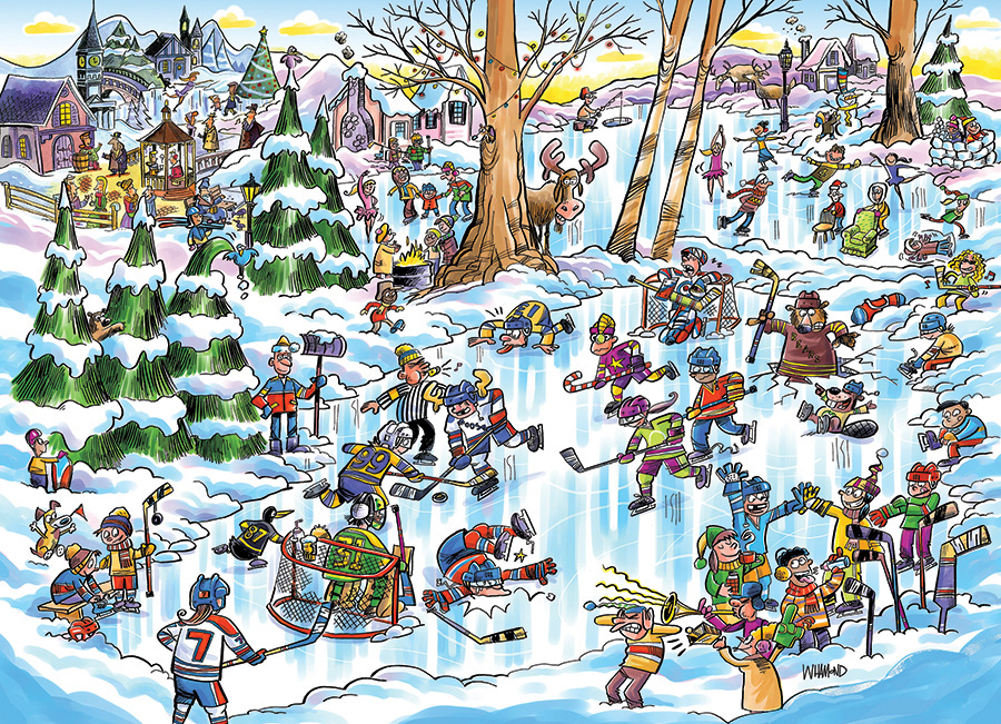 Cobble Hill Puzzles (1000): DoodleTown: Hockey Town 