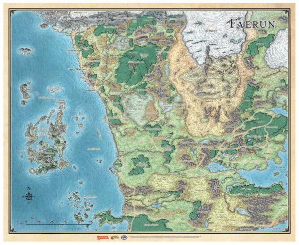 Dungeons & Dragons Sword Coast Adventurers Guide: Faerûn Map 
