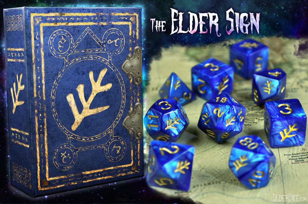 Elder Dice: Polyhedral Set: Elder Sign: Blue Aether 