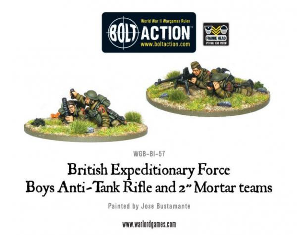 Bolt Action: British: Expeditionary Force Boys Anti-Tank and 2" Mortar Teams 
