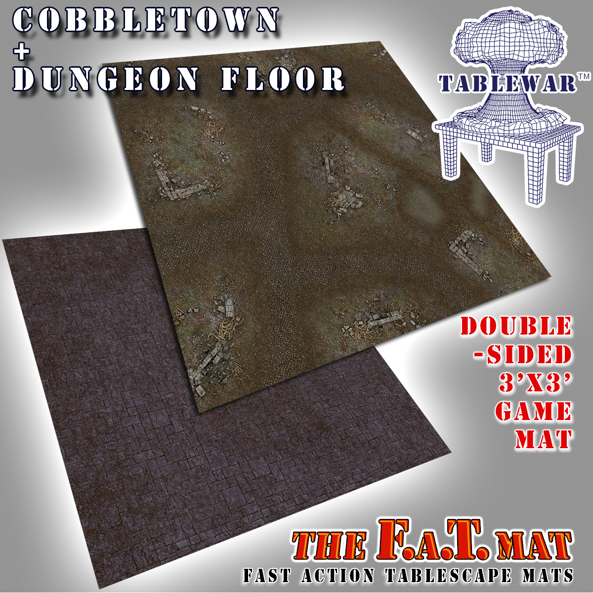 F.A.T. Mats: Cobbletown + Dungeon Floor 3×3 
