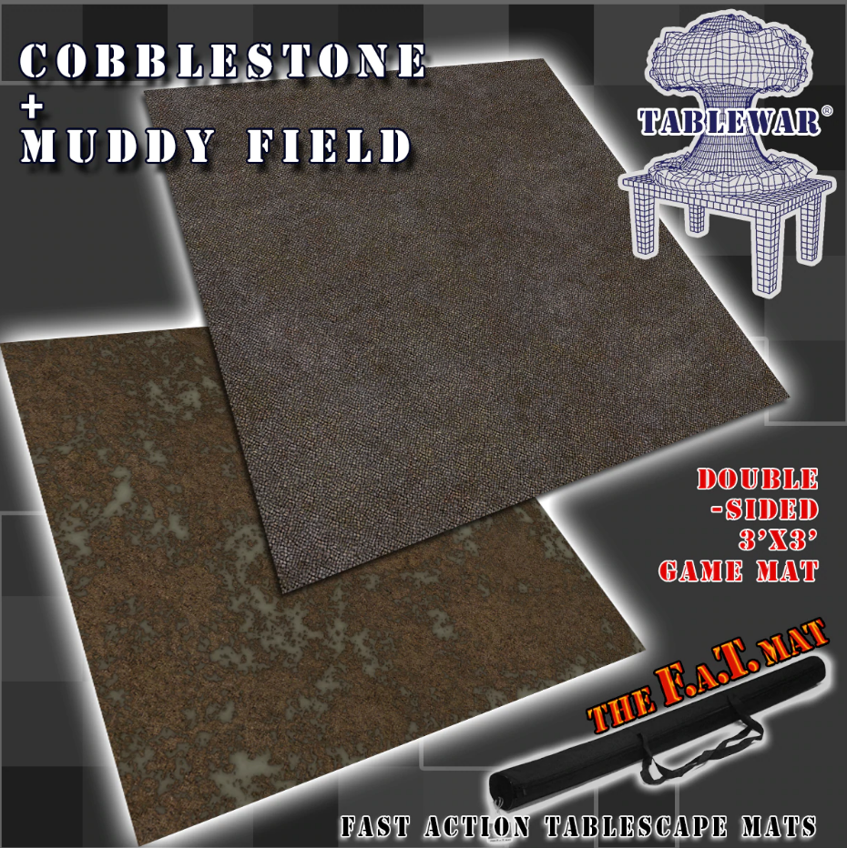 F.A.T. Mats: Core Environments: Cobblestone + Muddy Field (3 X 3) 