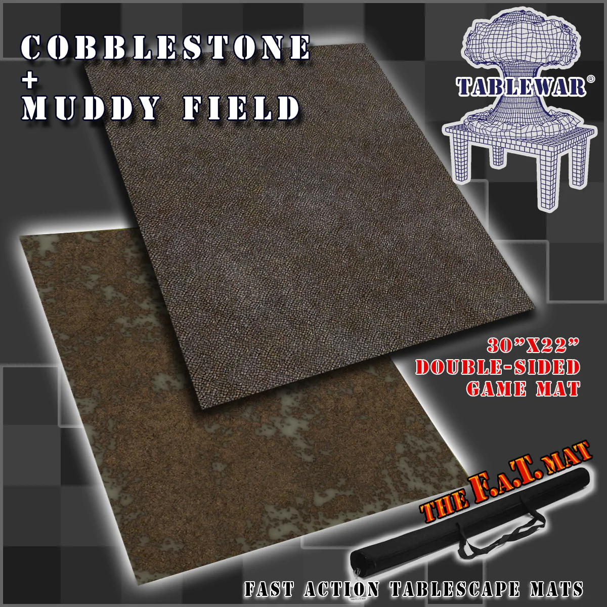 F.A.T. Mats: Core Environments: Cobblestone + Muddy Field (30" X 22") 