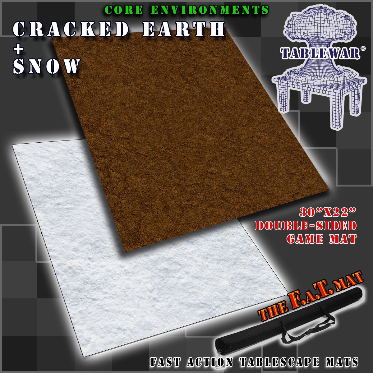 F.A.T. Mats: Core Environments: Cracked Earth + Snow (30" X 22") 