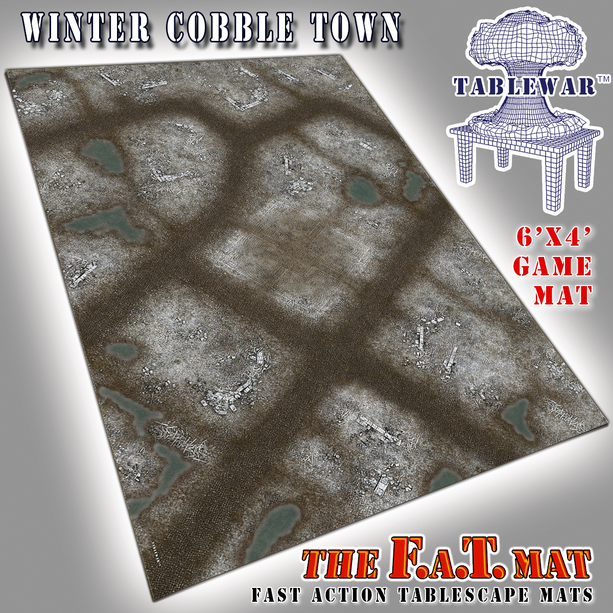 F.A.T. Mats: Winter Cobble Town 6x4 
