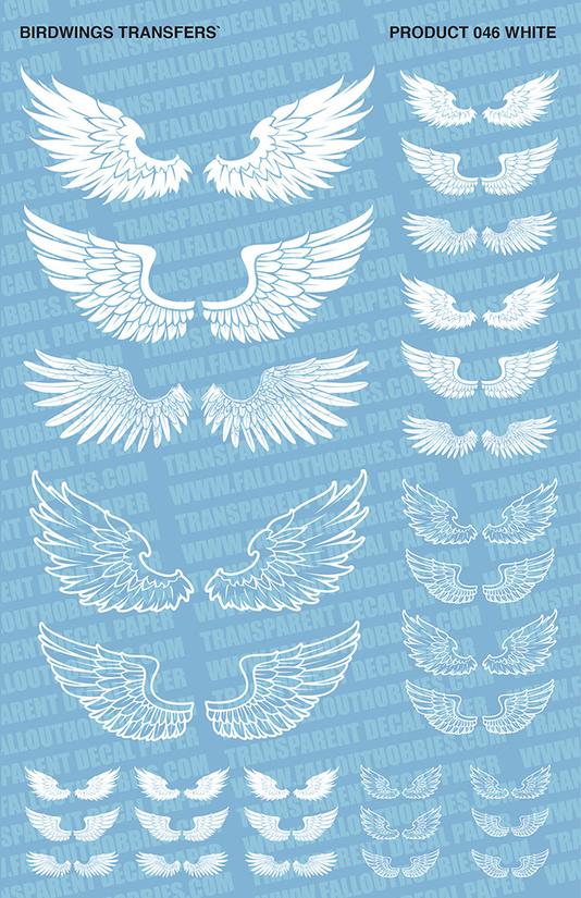 Fallout Hobbies Decals: Bird Wings (White) 