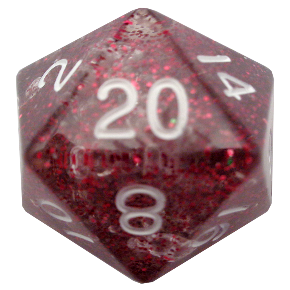Fanroll: Acrylic Dice: 35mm: D20: Ethereal Light Purple with White  