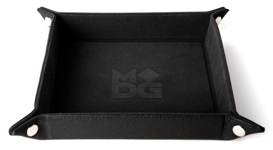Fanroll: Fold up (Snap) Dice Tray with PU Leather Backing (10" x 10"): Black 