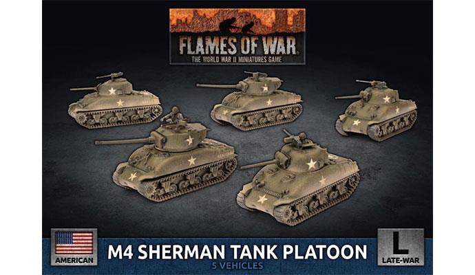 Flames of War: American - M4 Sherman Tank Platoon (x5 Plastic) 